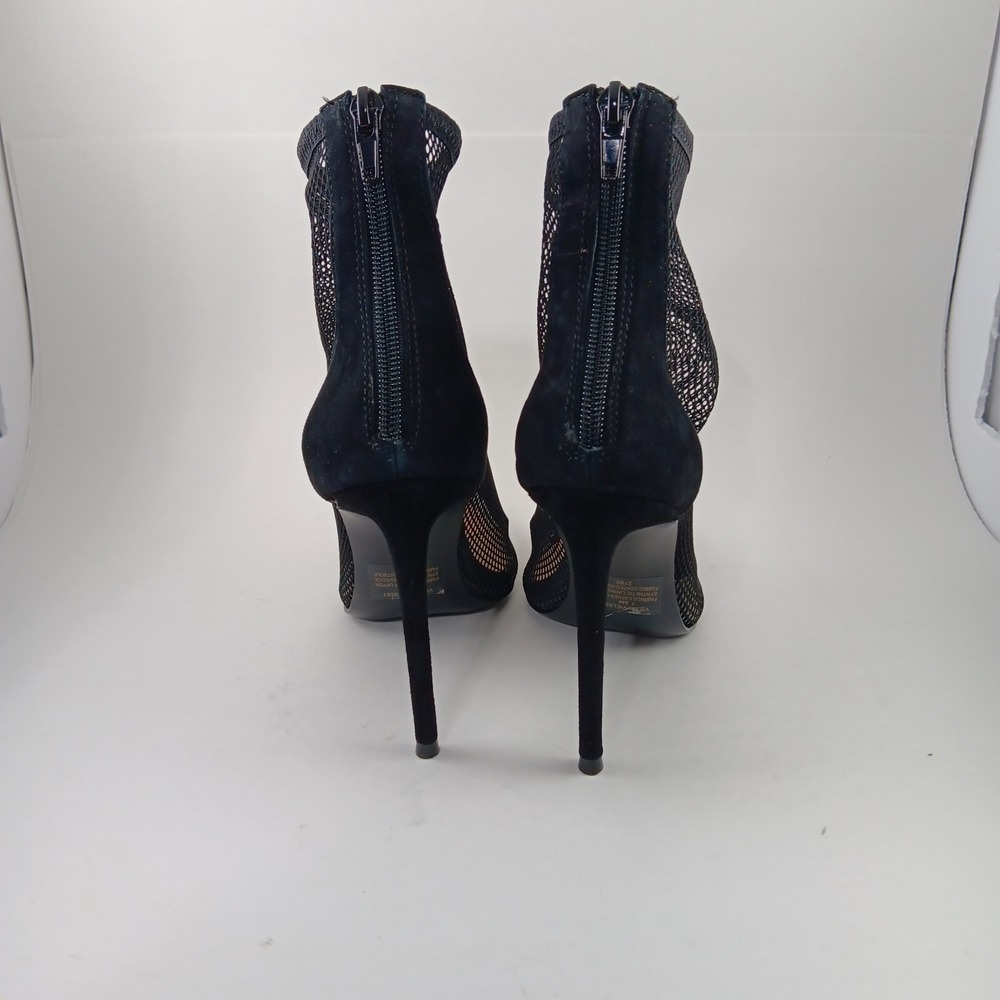 NEW Steve Madden Women's Vielo Black Mesh Suede Zip Bootie Shoe Stiletto Size7.5 - Picture 4 of 9